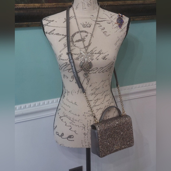 Kate Spade Laurel Way glitter gunmetal with matching card / keychain - Picture 3 of 10